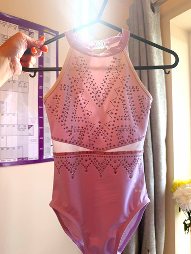 Pink rhinestone gymnastics - pink,