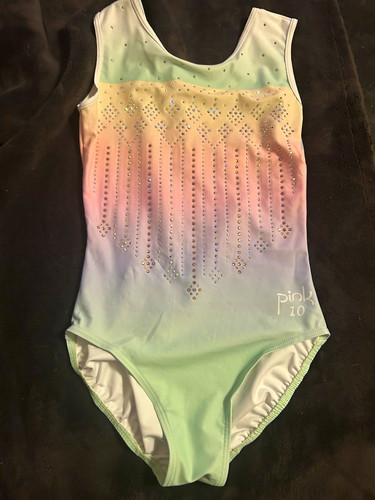 Pink girls gymnastics leotard - gymnastics,