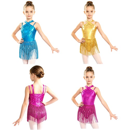 Girls sequins tassel latin - sequins,